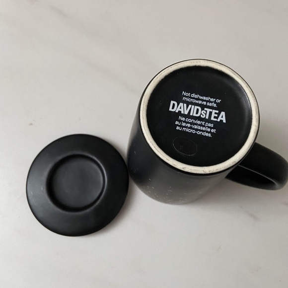 David's Tea Let It Shine Perfect Mug with lid Black Gold Cup 12oz - Picture 4 of 4